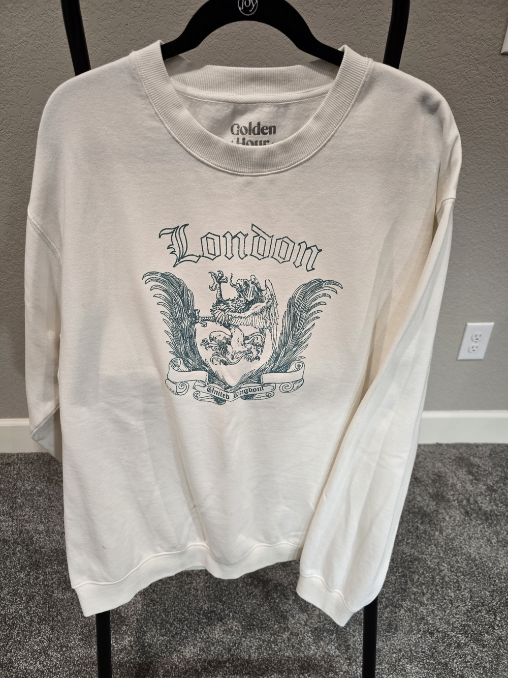 London Graphic Crewneck Sweatshirt - Cream